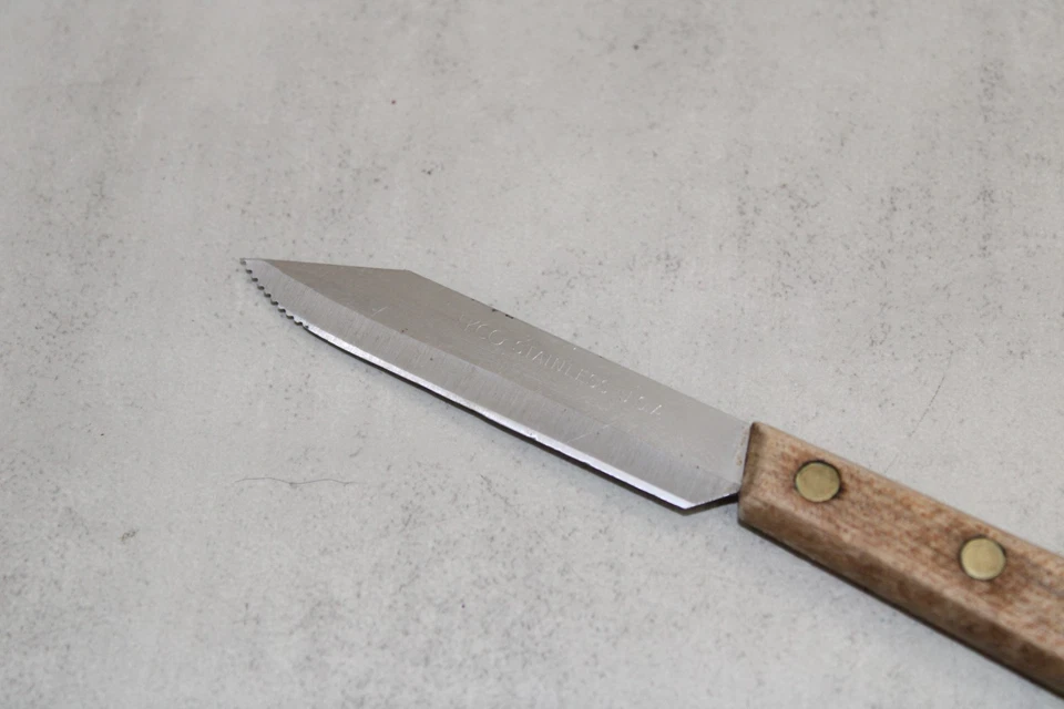 Cuchillo de madera vintage Ecko de acero inoxidable Foto 3 de 4