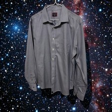 UNTUCKit Wrinkle Free Dress Shirt Size L Long Sleeve Gingham Check Blue White