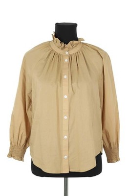 Baumwollbluse camel Veronica Beard S