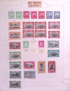 BELGIAN CONGO: 1887 1894 Unused Selection Ex Old Time Collection Album Page