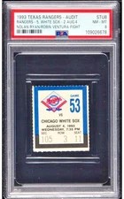 1993 NOLAN RYAN ROBIN VENTURA FIGHT TICKET STUB 8/4/93 RANGERS WHITESOX PSA 8