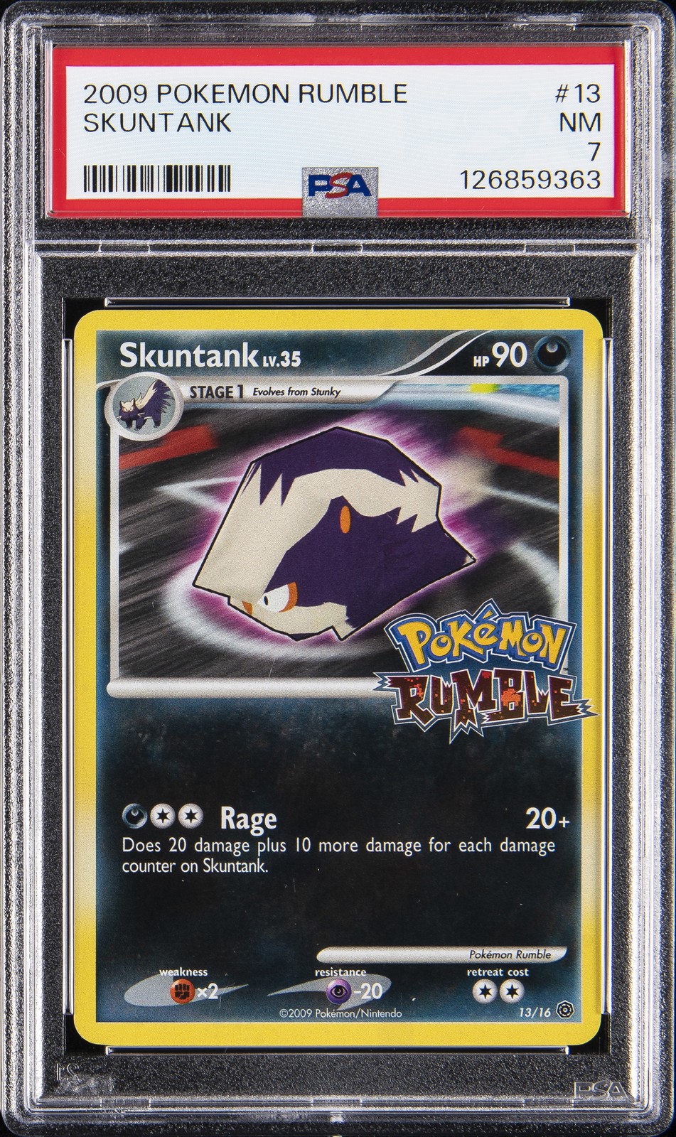 2009 POKEMON RUMBLE #13 SKUNTANK PSA 7