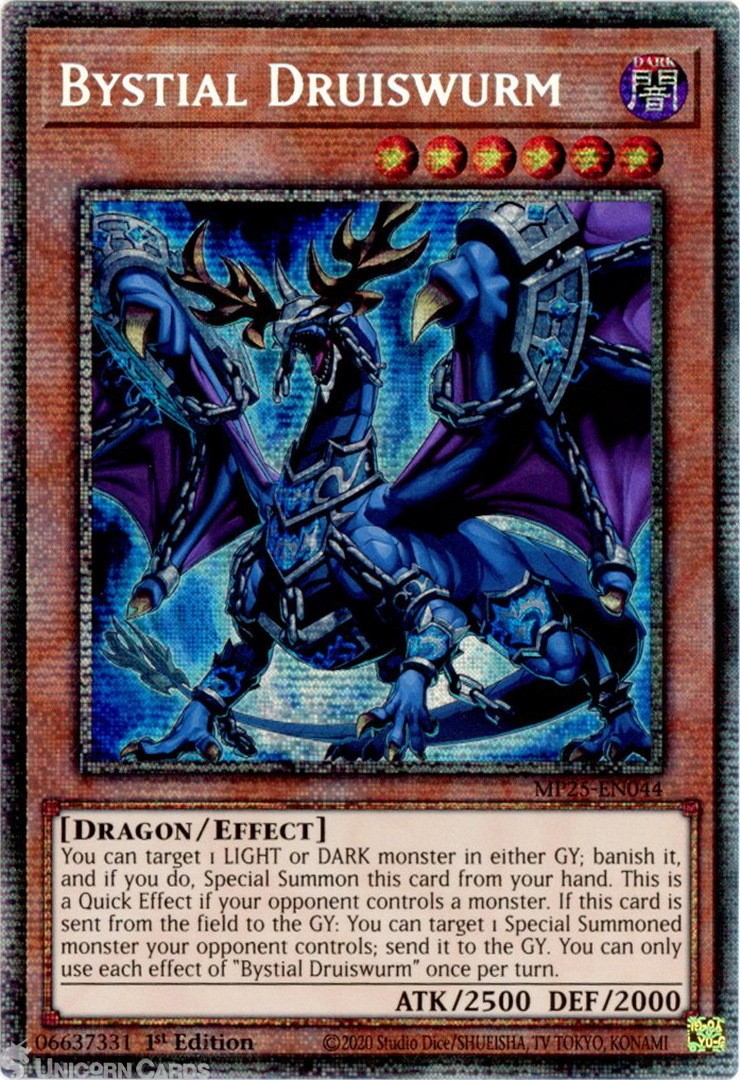 MP25-EN044 Bystial Druiswurm : Starlight Rare 1st Edition Mint YuGiOh Card