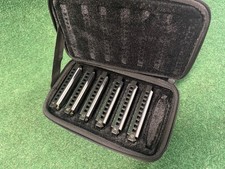 Hohner Piedmont Blues Harmonica Set of 6 with Case Missing Key Of E