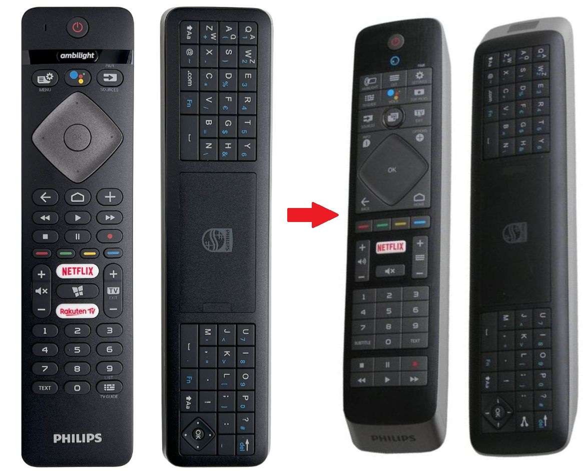 Télécommande QWERTY Philips 50PUS7303/12 d'origine de rechange pour téléviseur 4K