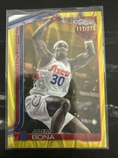Adem Bona 2025-2026 Topps Chrome #183 Yellow Raywave Refractor /275 76ers