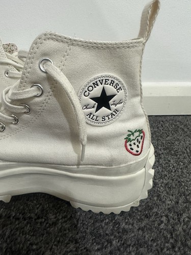 Converse White Run Star Hike Embroidered Sneakers Platform Festival Smoothie 8.5 - Picture 8 of 12