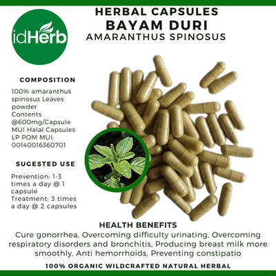 [idHerb] CAPSULE Bayam Duri Amaranthus spinosus Natural Organic Herbal Premium