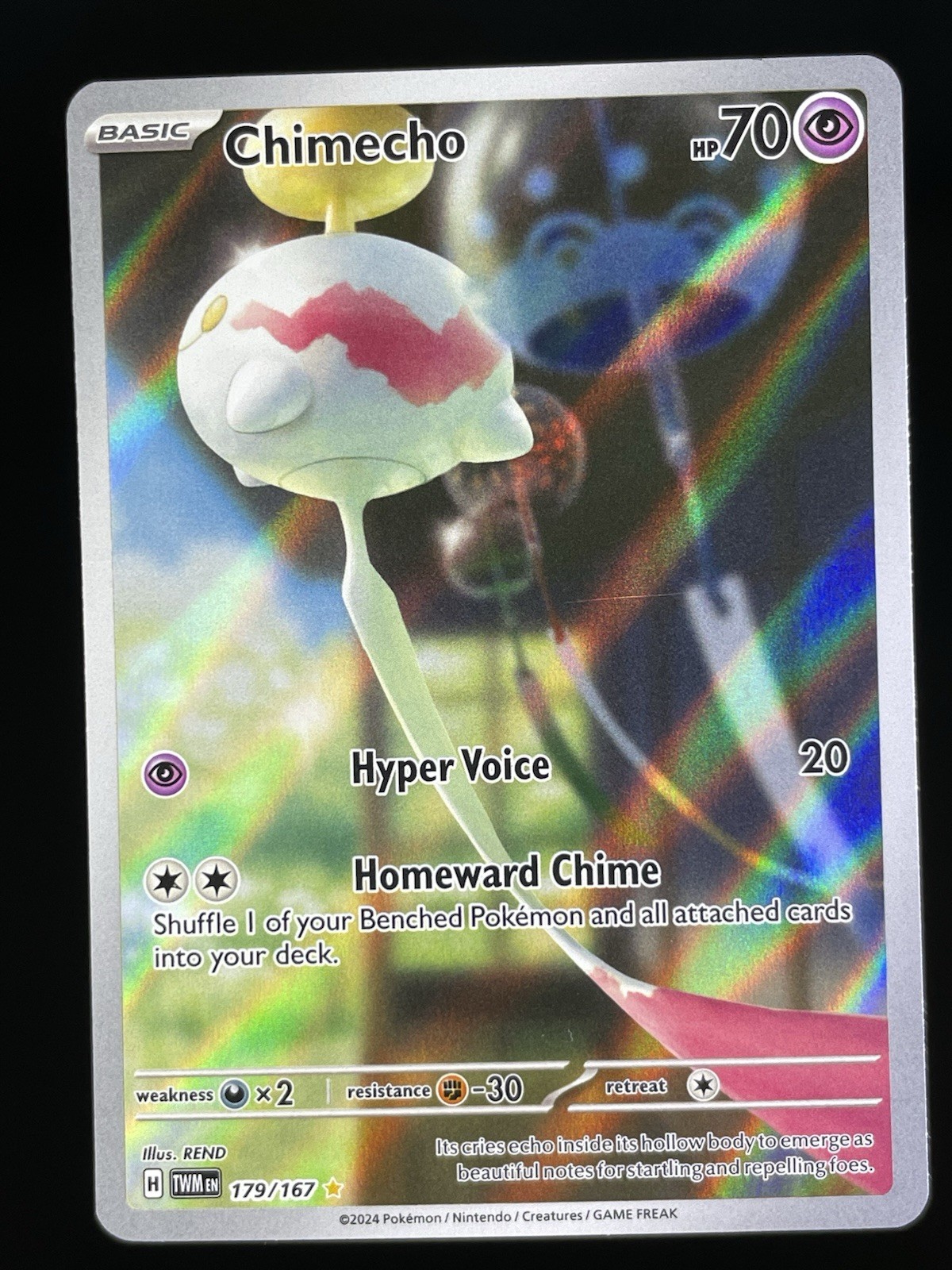 Pokémon TCG Chimecho Scarlet & Violet-Twilight Masquerade 179/167 Holo...