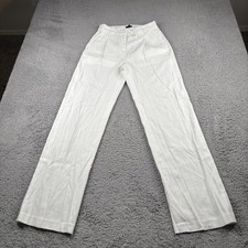 J. Crew Pants Womens 0T Tall White Linen Wide Leg NEW NWT