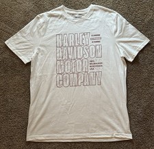 NEW Harley Davidson T-Shirt Mens Size Large L White Short Sleeve Logo Shirt