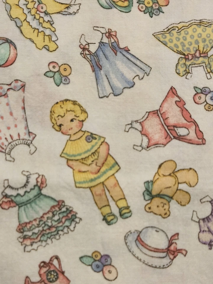 1998 Patty's Paper Dolls Allover By Daisy Kingdom Cotton Quilting Fabric 1 YD - Image 2 of 4