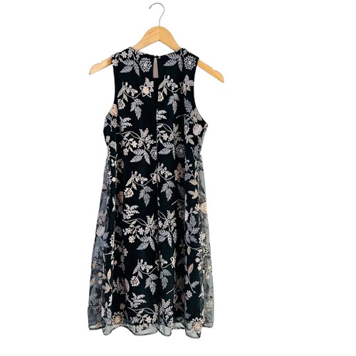 Calvin Klein Floral Embroidered Sleeveless Dress Size 8 Black Multi - Bild 3 von 9