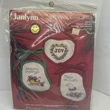 Janlynn Christmas Cross Stitch Ornaments Kit Peace and Joy Pocket Vintage