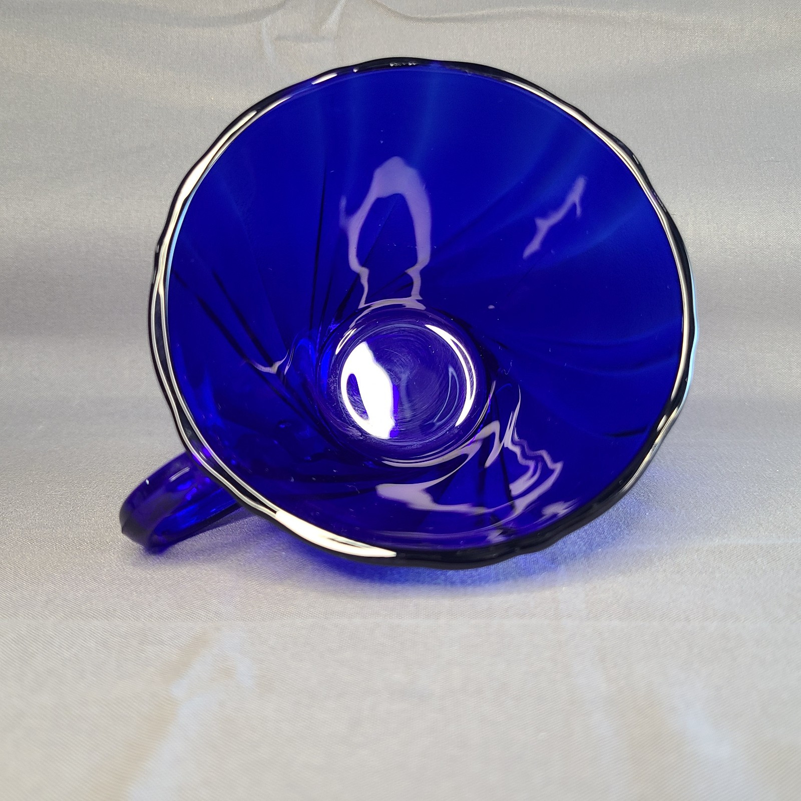 Duralex France Rivage Cobalt Blue Swirl Glass Tea/Coffee Cup Replacement EUC