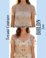 NWT Terani Couture x BHLDN Leo Ivory Jewels Pearls Sm 4/6 Reversible Bridal Top