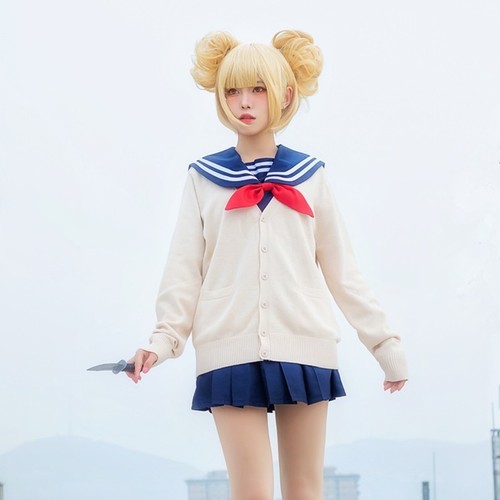 My Hero Academia Himiko Toga Cosplay Costume Wig JK Uniform Outfit Full Set - Picture 8 of 8