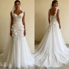 Luxurious Sweetheart Mermaid Wedding Dress Elegant 3D Decal Beaded Bride Dress