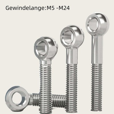 Vollgewinde/Teilgewinde Augenschrauben Din 444 304/A2 Edelstahl M5 M6 M8 - M24