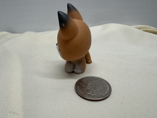 Littlest Pet Shop Lt. Brown German Shepherd Puppy Dog #112 Lavender Pink Eyes - Picture 2 of 5