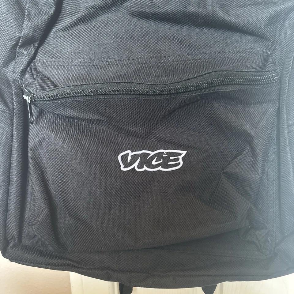 Mochila negra con logotipo VICE - Bolsillo para computadora portátil Autoridad Portuaria - Bolso informal unisex Foto 2 de 4