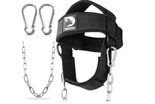 DMoose Fitness Neck Harness for Weight Lifting - Soft Padded Head  Chin Strap