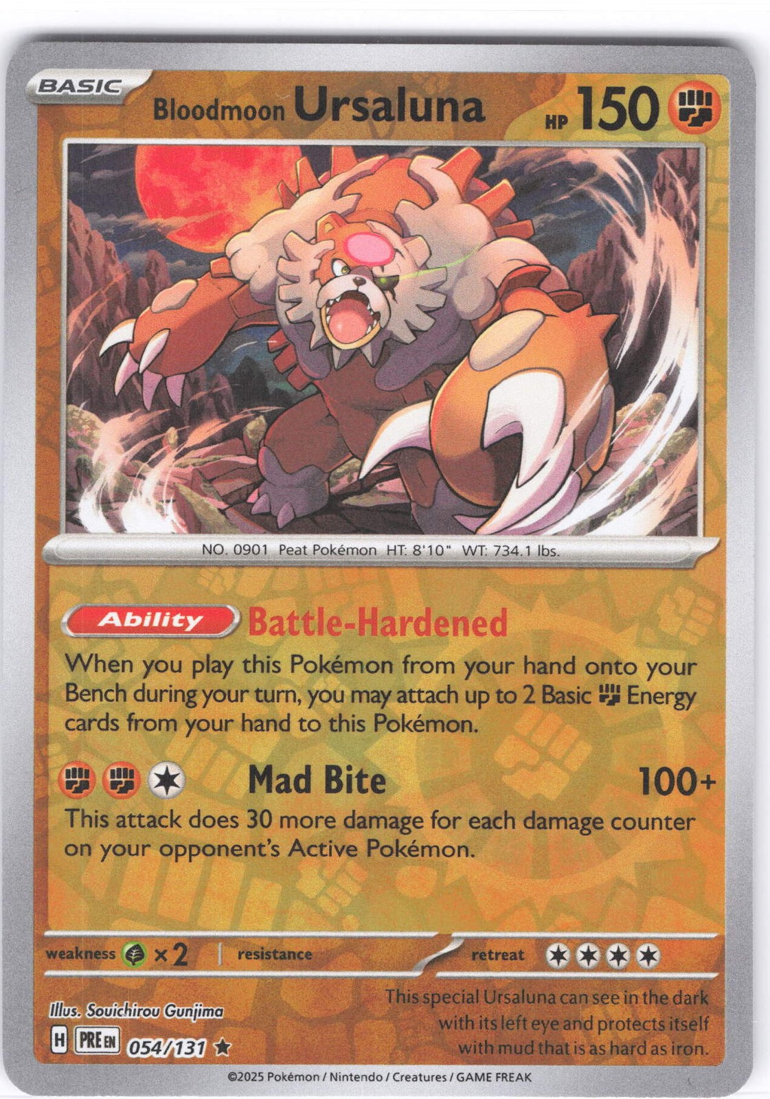 Bloodmoon Ursaluna Rare SV: Prismatic Evolutions 054/131 NM Reverse Holo LP-NM