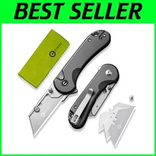 Lightweight EDC Folding Knife with Multiple Opening Methods & Replacement Blades