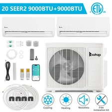 WIFI 18000BTU Dual Zone Mini Split Air Conditioner / Heat Pump 20 SEER2 208/230V