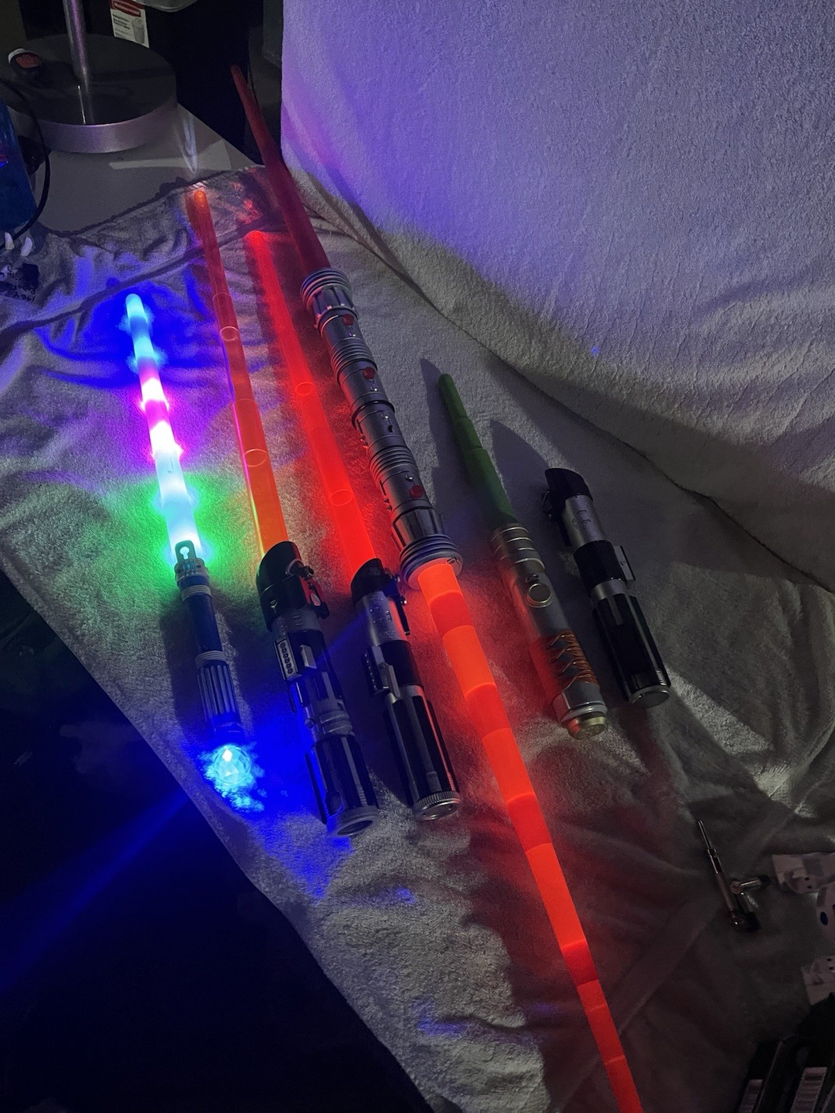 Star Wars Light Sabers Darth Maul Vader Kai R2D2 Collectible Work NICE Lot of 6