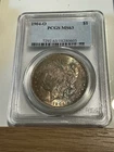 1904-O Morgan Silver Dollar PCGS MS63 Rainbow Toning Blast White Reverse