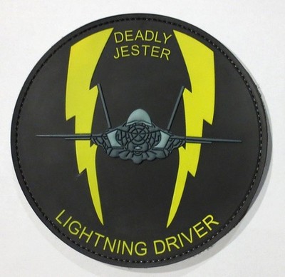 F-35 FLIGHT TEST SQUADRON 461st DEADLY JESTERS LIGHTNING DRIVER PVC PATCH WOW!