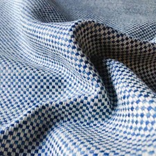 100 cm x 137 cm Ian Mankin  Dundee Fabric remnant blue by meter