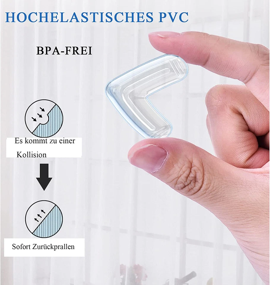 20 Pezzi Paraspigoli Adesivi Trasparenti, Angolari in Gomma, per Muro, Sicurezza - Immagine 2 di 4