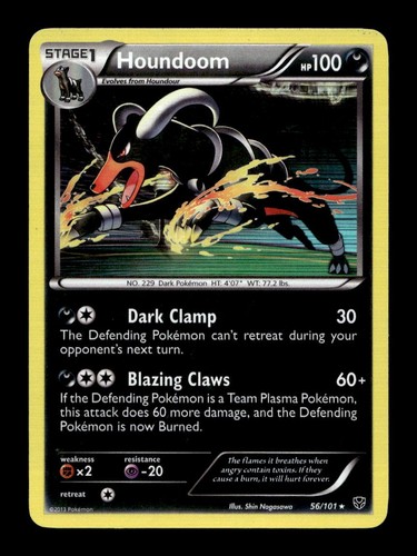Houndoom 56/101 Holo Rare Plasma Blast Pokemon Near Mint