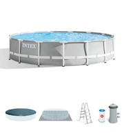 Piscina Fuori Terra Con Struttura Rotonda Intex "Prisma Frame" Grigio Chiaro ...