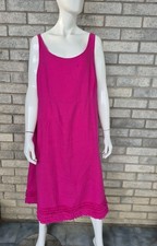 Eileen Fisher 100% Irish Linen Pink Sleeveless Sun Dress Women's Size 1X