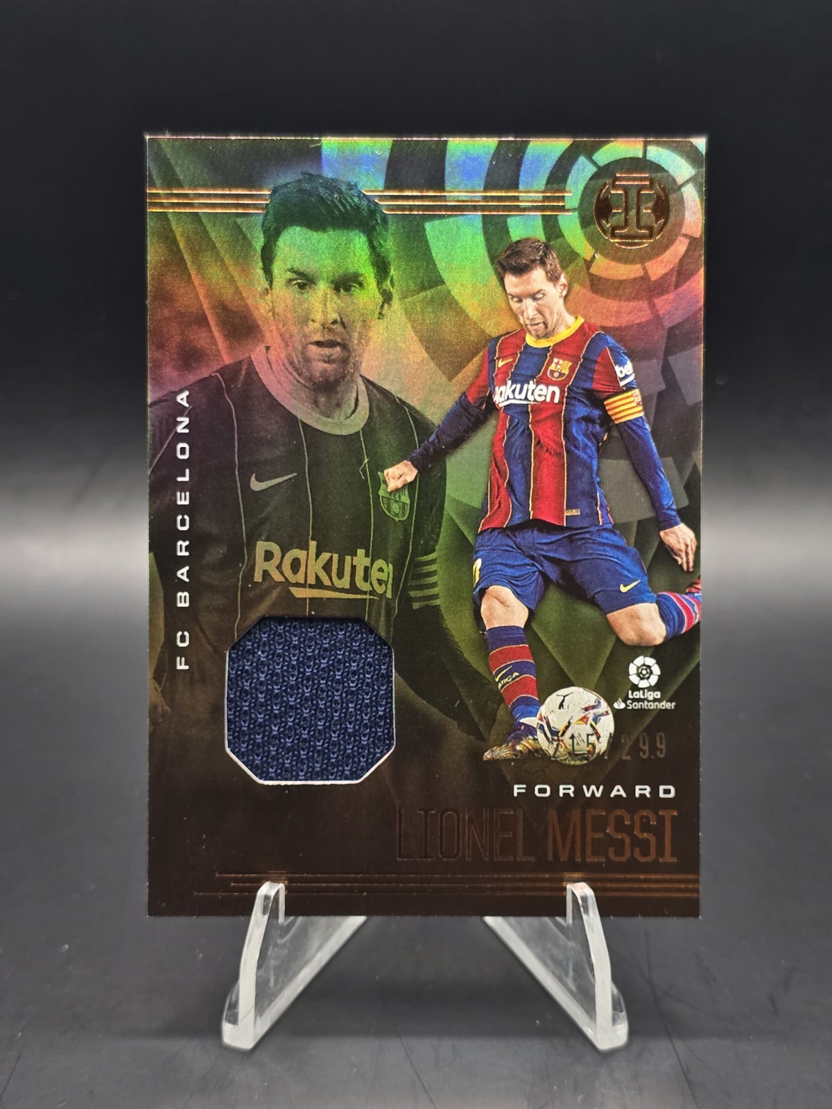 2020-21 Chronicles Lionel Messi /299 FC Barcelona #21 Player-Worn Patch Relic
