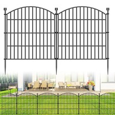 10 Panels No Dig Decorative Garden Fence Animal Barrier - 24 in H x 20 ft L