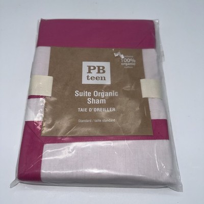 POTTERY BARN TEEN Suite Organic Sham Pink Taie D'Oreiller Standard Sham NEW Tags
