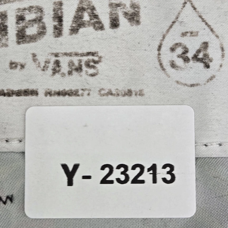 范斯男式短裤 34 灰色花卉板短裤 VANPHIBIAN Gorpcore 纽扣 9 英寸内缝 — 第 2/4 张图片