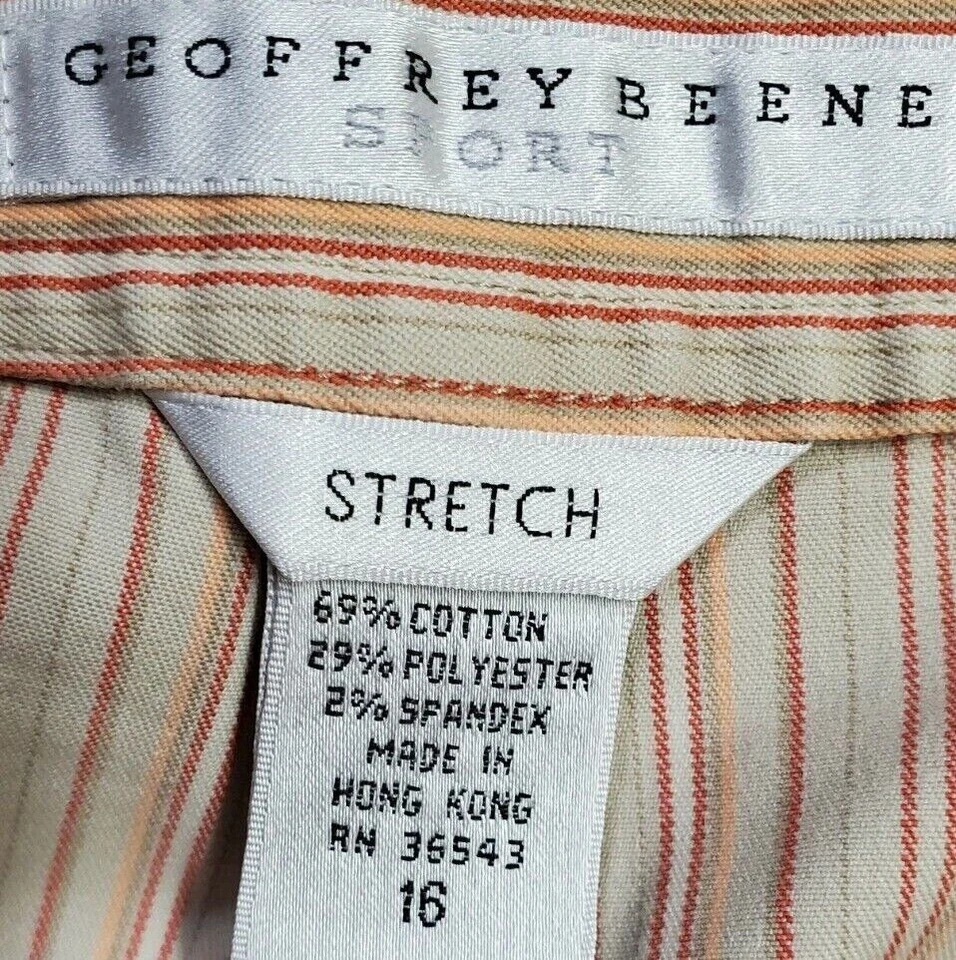 Женские брюки-капри Geoffrey Beene размер 16 коричневые оранжевые красно-белые в полоску - Изображение 2 из 4