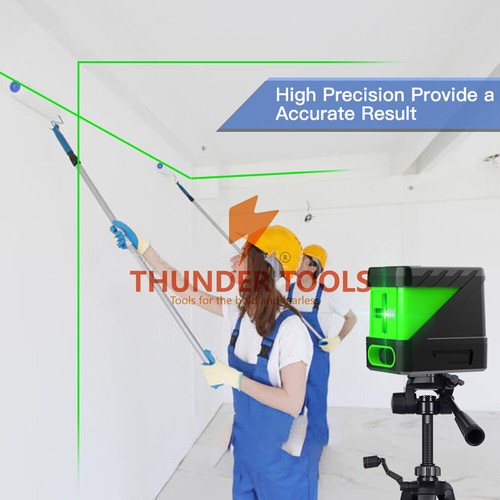 Thunder Tools Portable High Brightness 2 Green Lines Laser Level Vertical Horizo - Picture 51 of 73