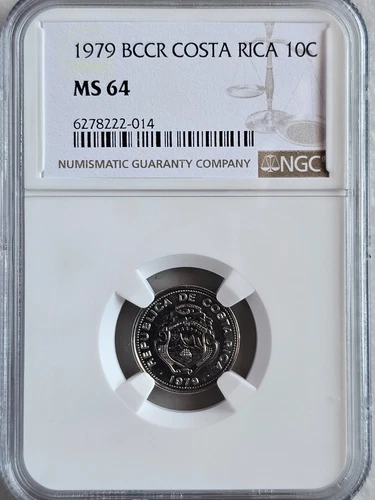 Costa Rica 10 Centimos 1979 NGC MS 64
