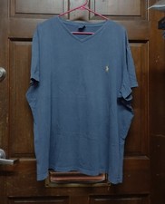 Polo Ralph Lauren Blue V-Neck Cotton T-Shirt Men's Size XXL 2XL