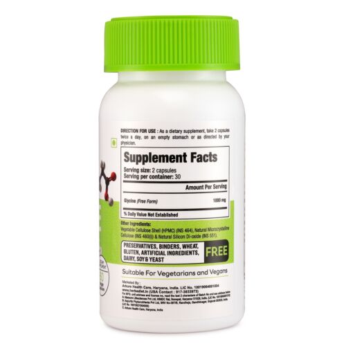 Glycine Capsules Pharma Grade L-Glycine Sleep Aid Glutathione Boost Amino Acid - Picture 2 of 4