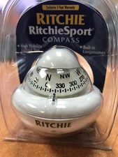 COMPASS RITCHIE SPORT 128- X10WM WHITE MARINE BOATINGMALL BOAT PARTS NAVIGATION