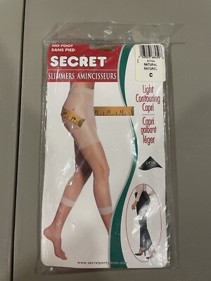 Secret Slimmers Light Contouring Capri Shapewear Pantyhose Natural Size C