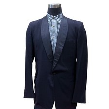 42L Vtg 1950s After Six Rudofker MR FORMAL Navy Tuxedo Mens Shawl Collar Jacket