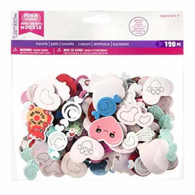 Darice Foamies Glitter Stickers: Pets and Sweets Valentine 120 Pieces